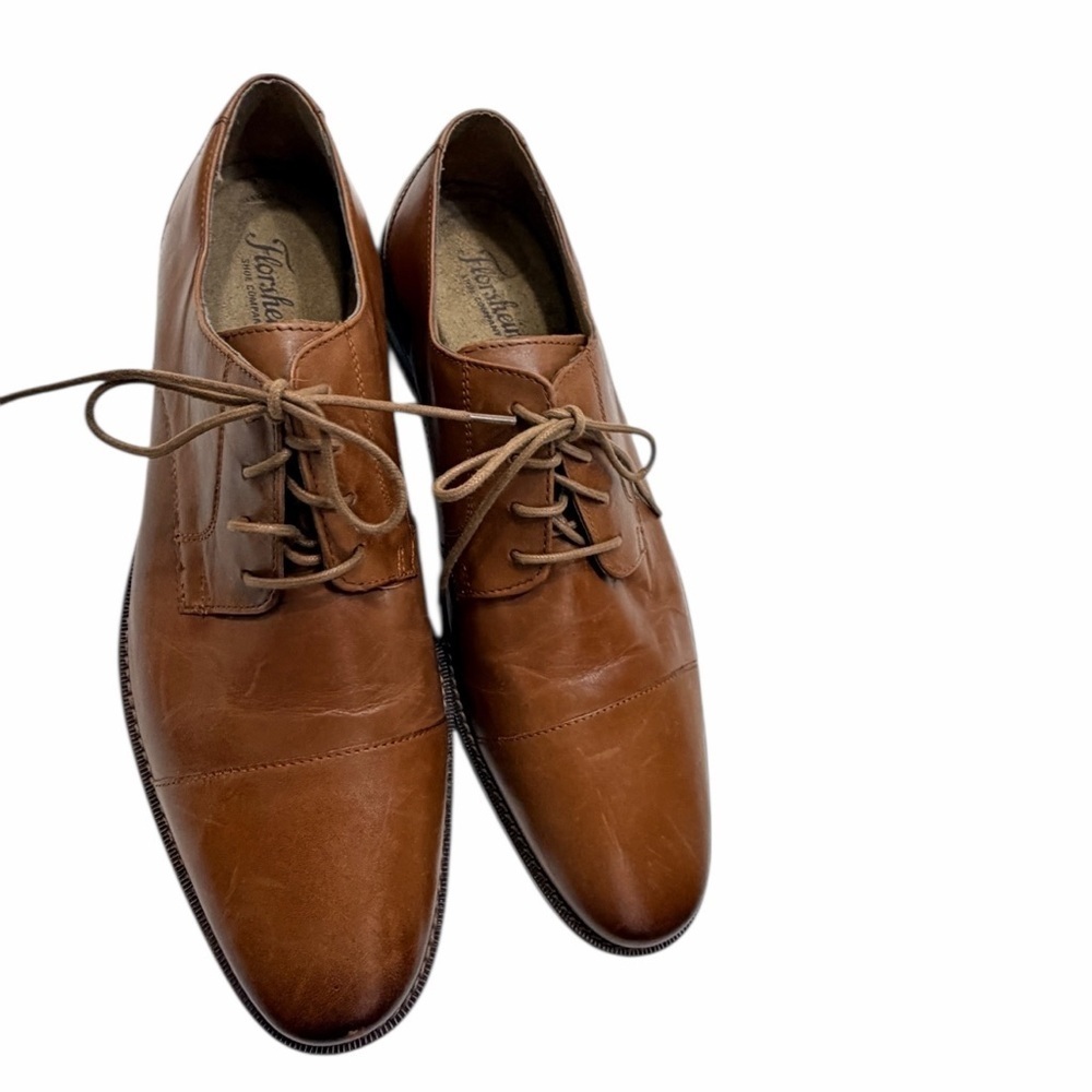Florsheim Leather Cap Toe Oxford Dress Shoes Men Size 12 D Cognac Business shoe - Picture 3 of 12